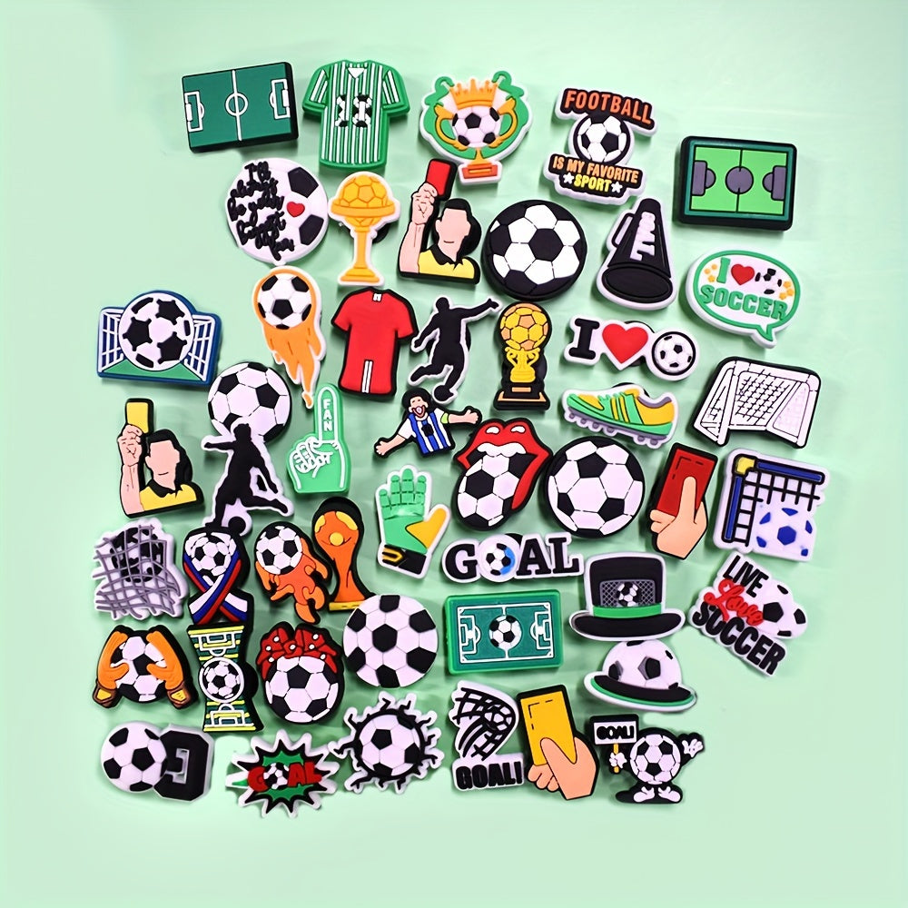 Kids Soccer Shoe Charms Set Soft PVC Sports Jersey Sandal Decorations 30/50/90pcs