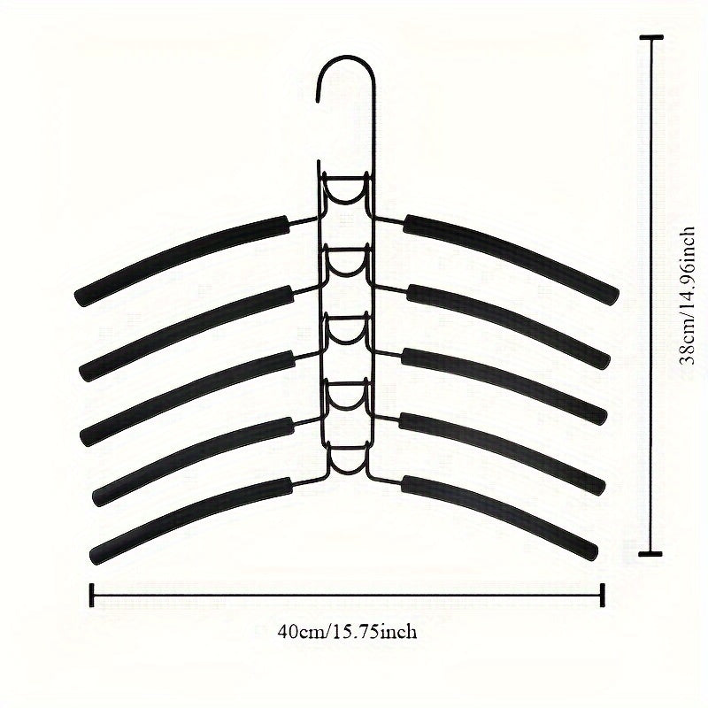 2-Pack Multi-Function Metal Clothes Hangers with Non-Slip Foam Tubes for Closet and Dorm Storage