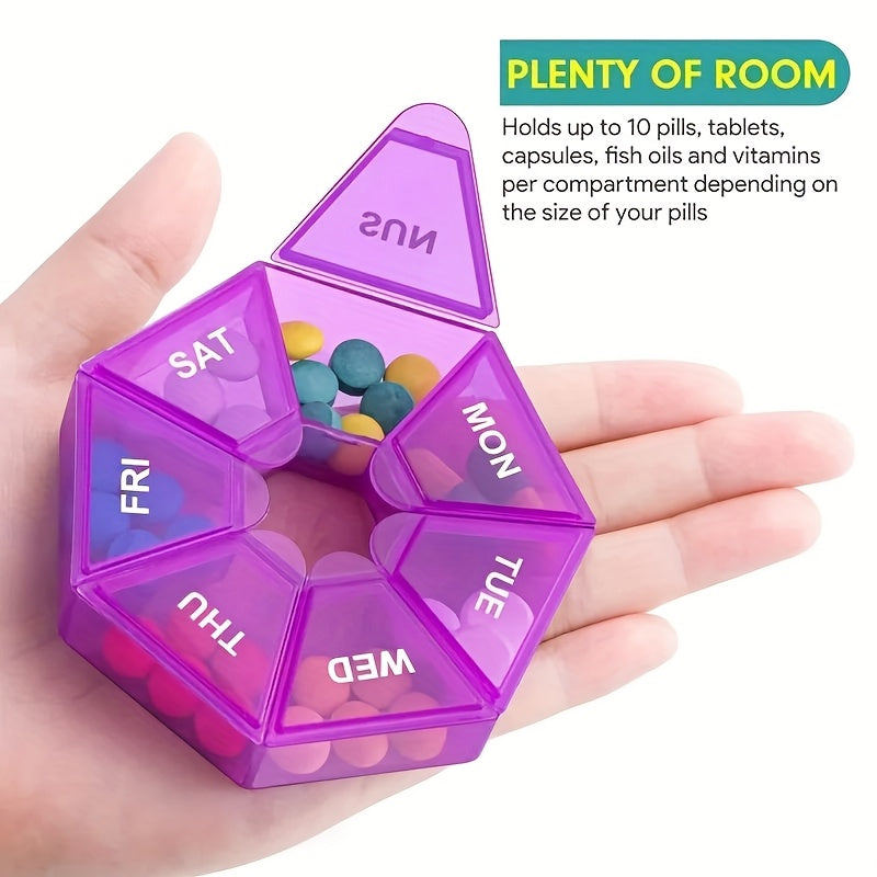 Unisex Plastic Seven-Day Pill Organizer Portable Transparent Pill Case