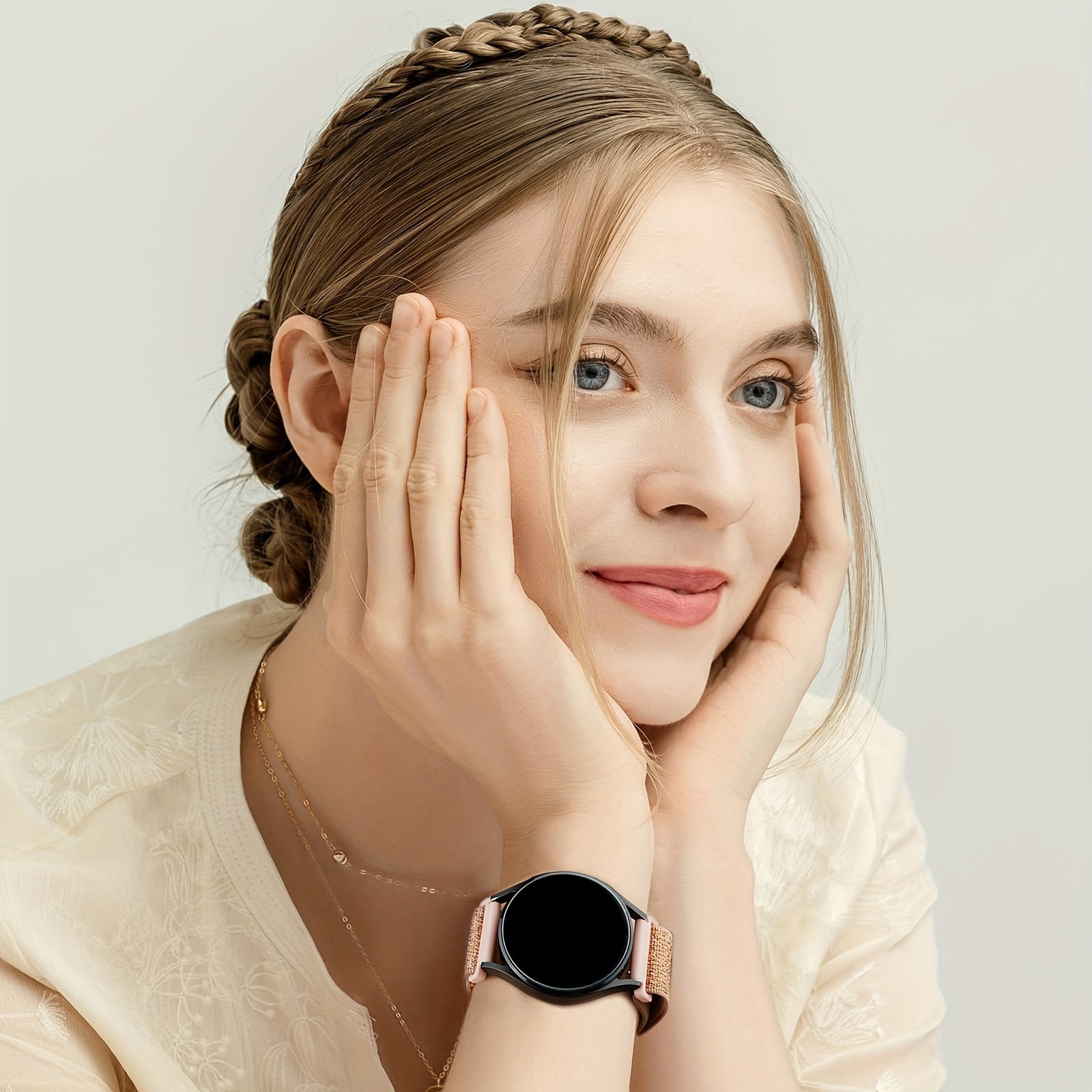 Correas de reloj de nylon brillante y elástico de 20mm para modelos Samsung Galaxy Watch, ajustables, elásticas, trenzadas, deportivas, para mujer