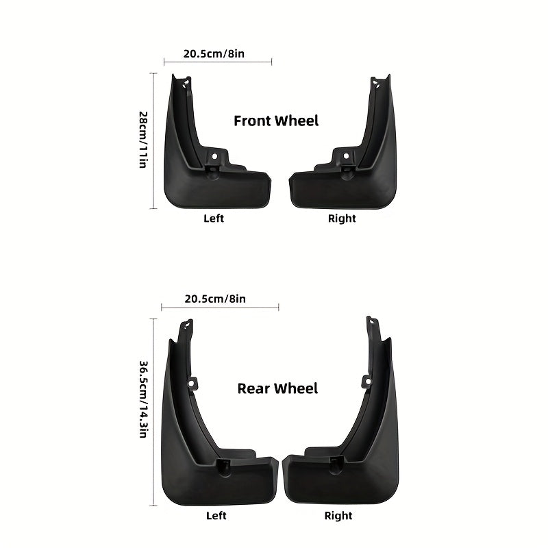 4 dona bardoshli plastmassa fender bo‘yoq himoyachilari avtomobillar uchun, oson o‘rnatiladi
