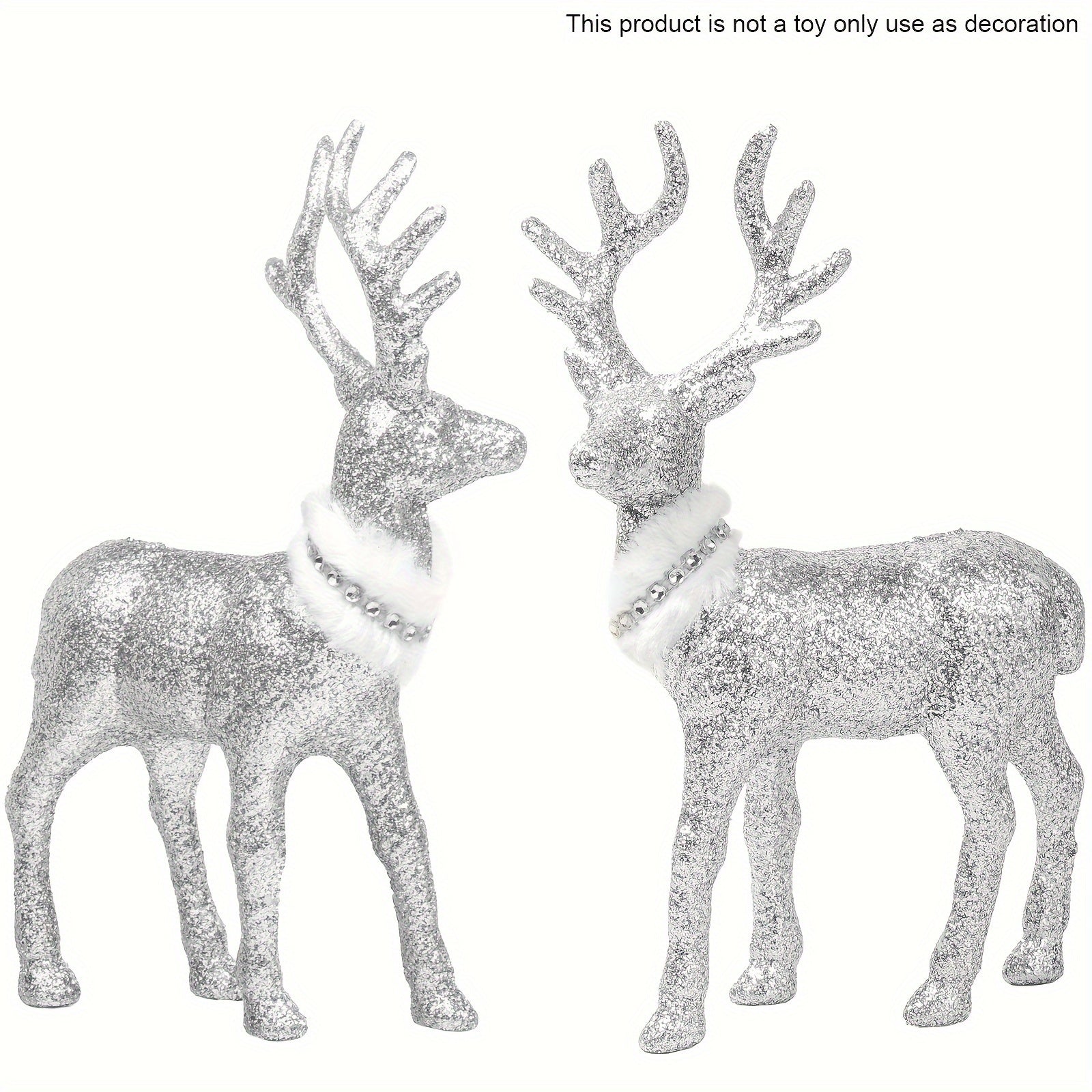 Yorqin kiyik figurasi, 8.6"x6", stol yoki ish stoli bezagi uchun, elektr talab qilinmaydi, yotoqxona yoki yashash xonasi uchun qishki bayram bezaklari uchun mukammal.