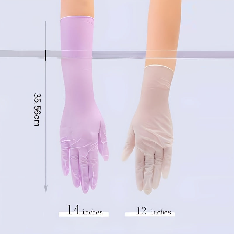20 Nitrile Cleaning Gloves Waterproof Extra Thick 14-Inch Long Sleeves