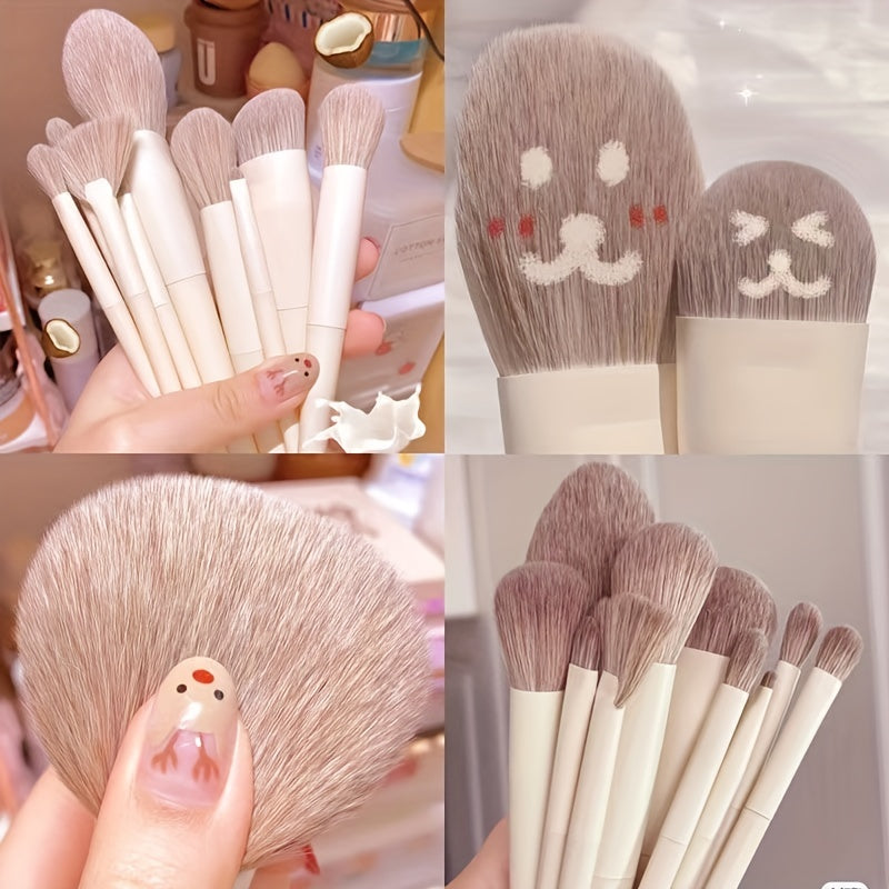 10Pcs Soft Fluffy Makeup Brush Set for Foundation Eyeshadow Concealer