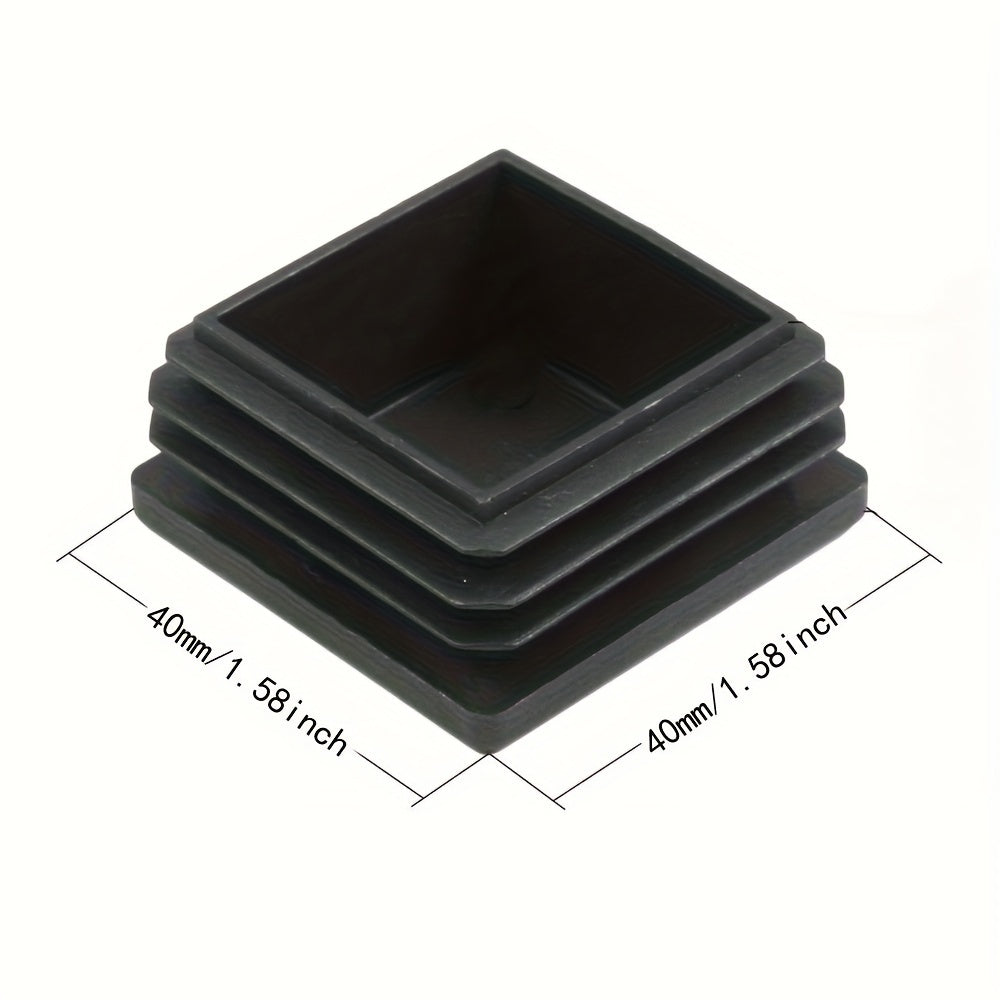 Furniture Caster Glides Set of 10/12 Black Plastic End Caps for Chair and Table Legs