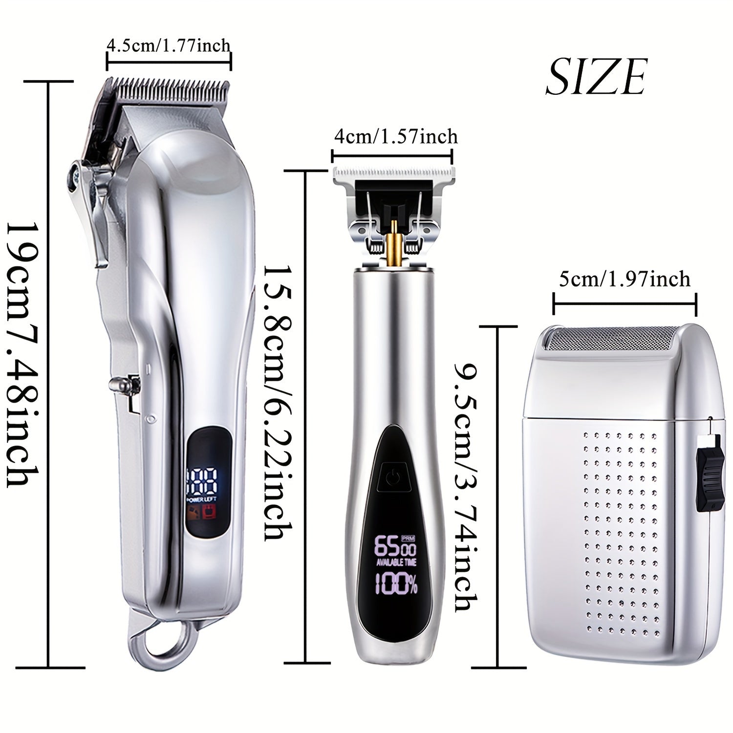 Set de recortadora y afeitadora para hombres, cortapelos inalámbrico recargable