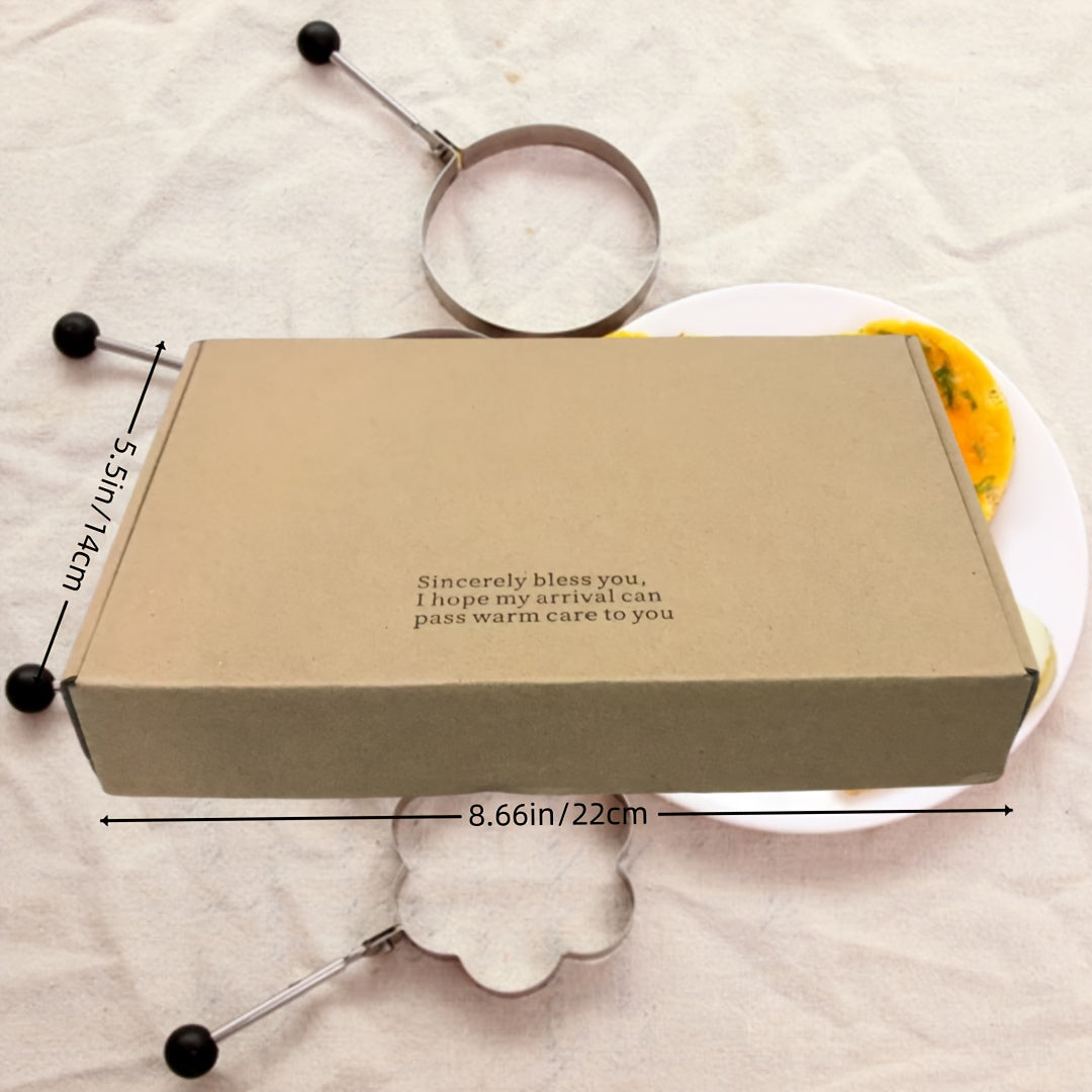 Set of 5 Stainless Steel Egg Molds Heart and Star Shapes for Breakfast