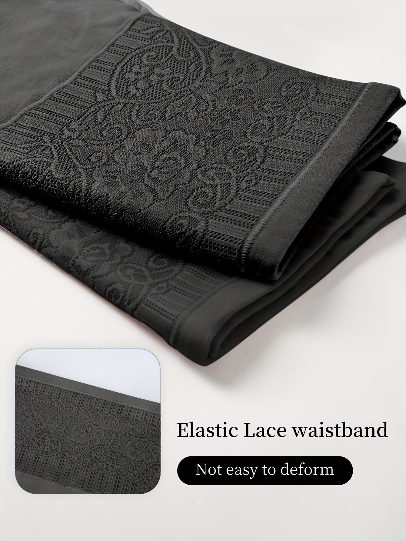 Women's High Waist Tummy Control Briefs 4 Pack Knit Fabric Elastane Random Print