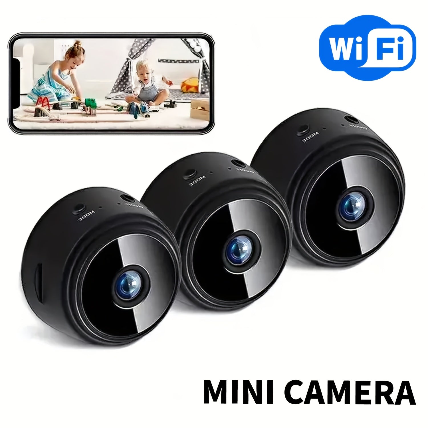 Mini Smart Hidden Camera 480P HD WiFi Motion Alerts Rechargeable Compact Security Camera