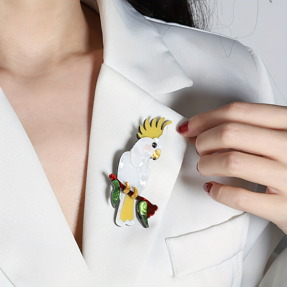 Handmade Acrylic Parrot Brooch for Hats Backpacks Jackets Shirts Bags Clothing