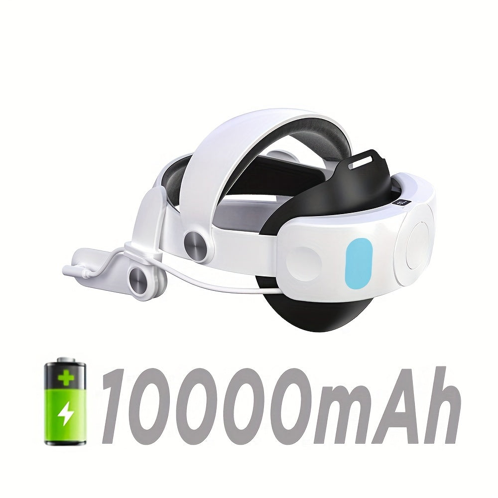 Adjustable VR Head Strap with 10000mAh Battery for Meta Quest 3S with RGB Lighting
