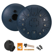 30.48 cm Steel Tongue Drum in C Key Petal Shape with Mallets Carry Bag and Music Book for Meditation Yoga and Music Performances