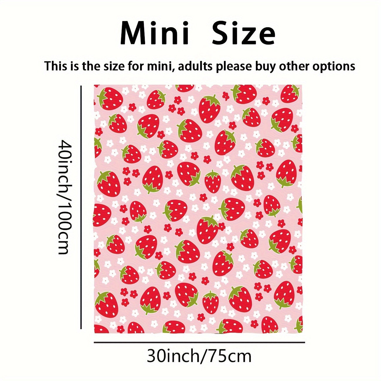 Pink Strawberry Print Flannel Throw Blanket for Bed Sofa All Seasons