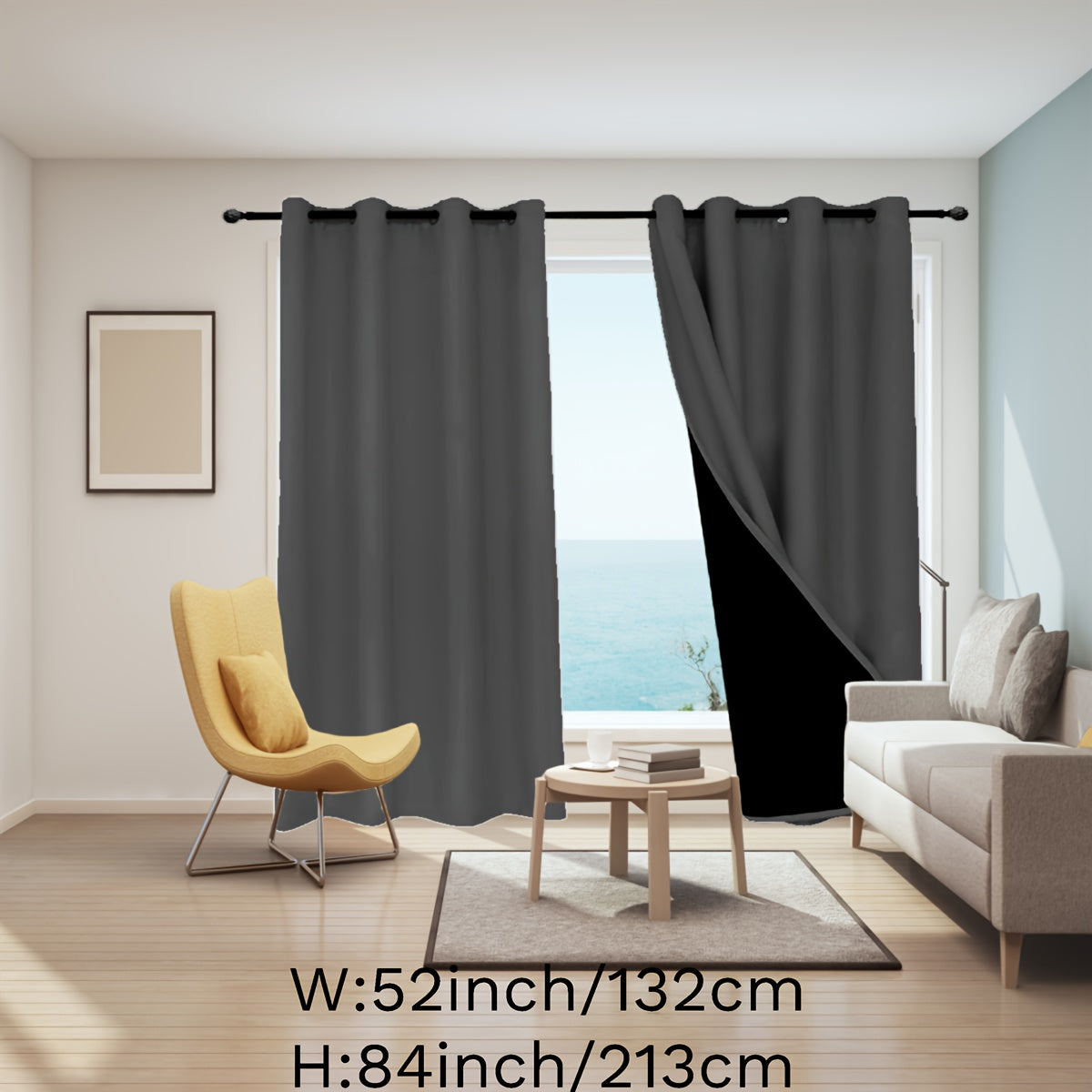 Blackout Curtains for Bedroom Grommet Insulated Room Darkening Single Panel