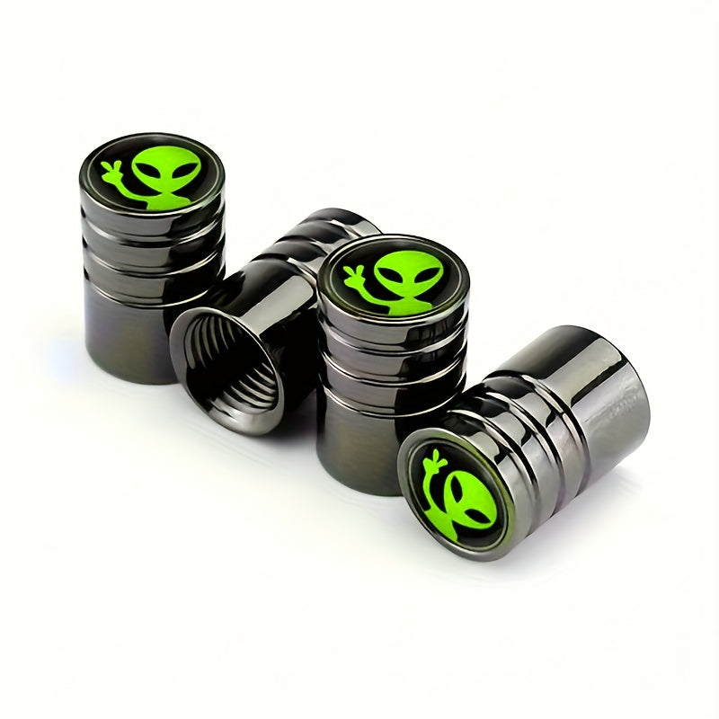 4PCS Cubiertas de válvula de neumático para coche Accesorios universales de aluminio para ruedas