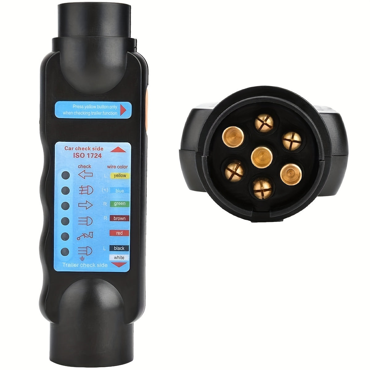 Probador de remolque enchufe 12V 7-pines adaptador de conector europeo ABS para autocaravanas