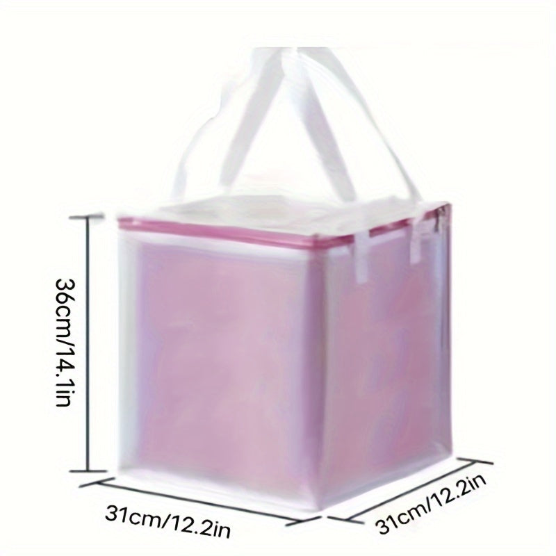 Reusable Insulated Food Delivery Tote Square Metal Foil Food Carrier for Outdoor Dining and Takeout