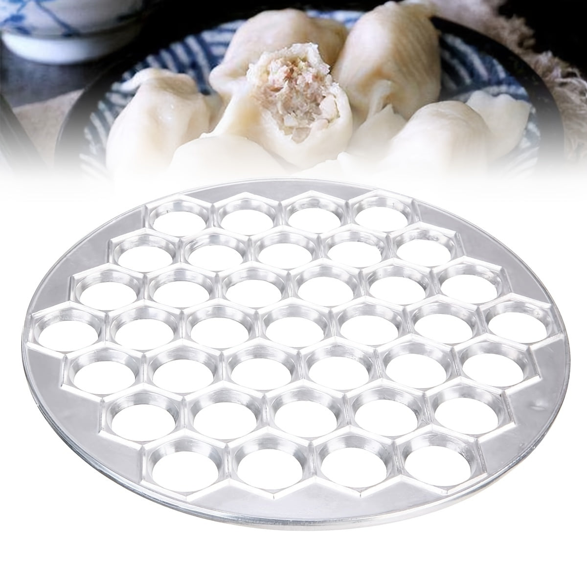 Stainless Steel Wonton Mold with 37 Holes for Dumplings and Dim Sum