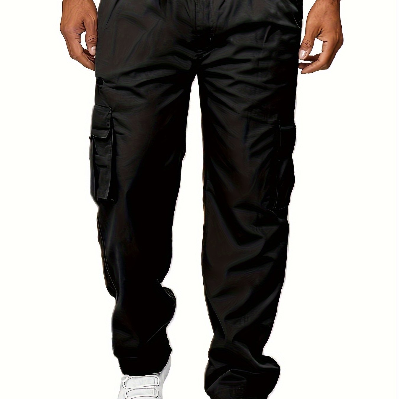 Oversized Cargo Pants for Big and Tall Men with Side Pockets Polyester Casual Spring Summer