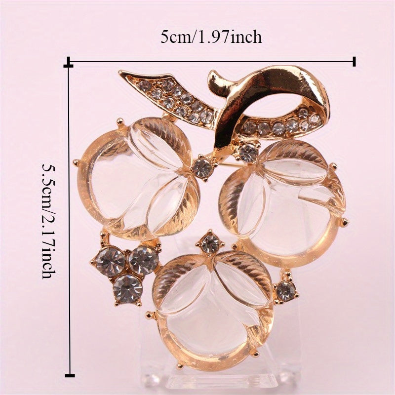 Enamel Brooch in Transparent Jelly Grape Design Cute Cartoon Badge Gift for Friends