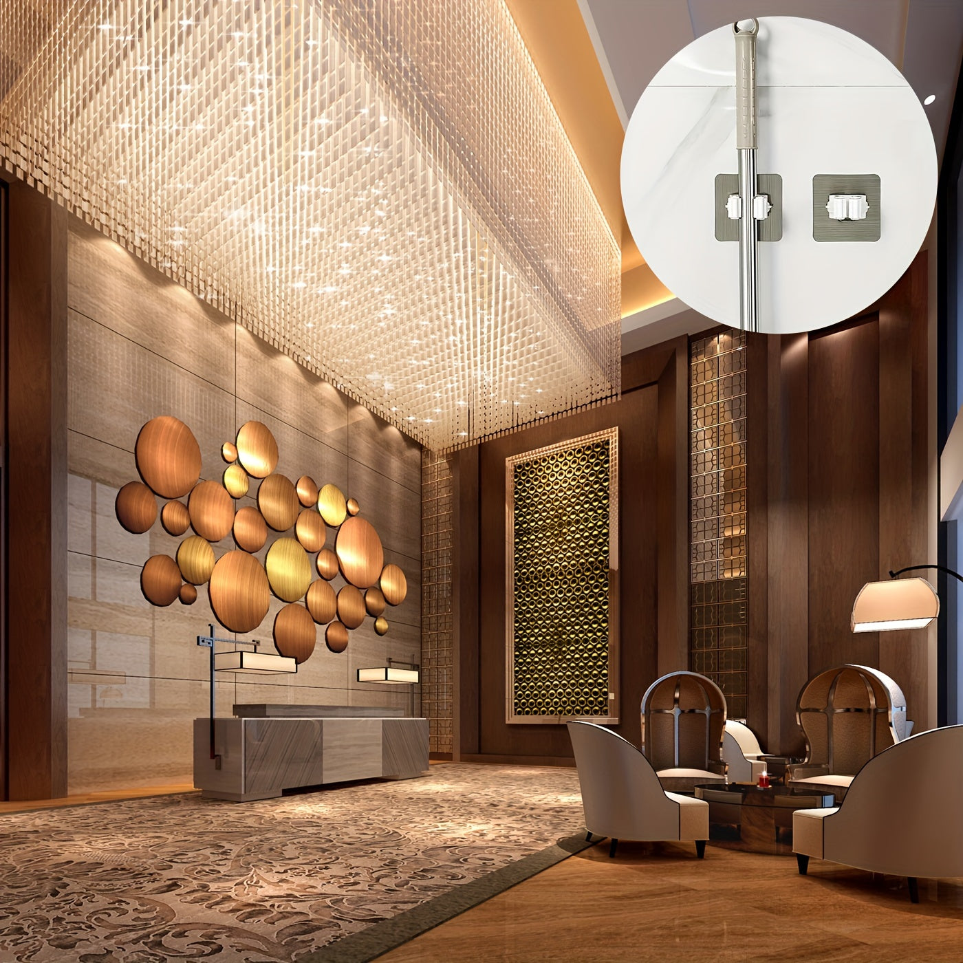 1 dona Mop Hook Shelf, 8.89 sm, Bepul teshish.