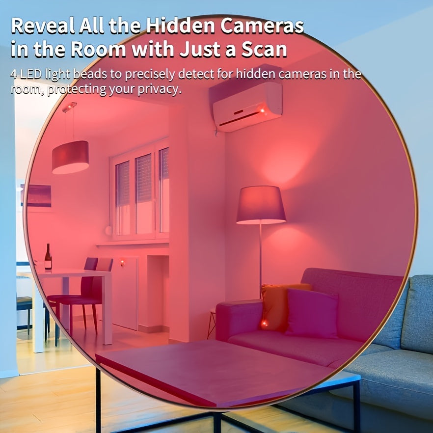 Ikkita yorug'lik rejimiga ega bo'lgan ixcham infraqizil detektor, pinhole kameralarni masofadan aniqlash uchun mo'ljallangan, yashirin kamera detektori bilan jihozlangan, mehmonxona anti-kamera aniqlash uchun ideal.