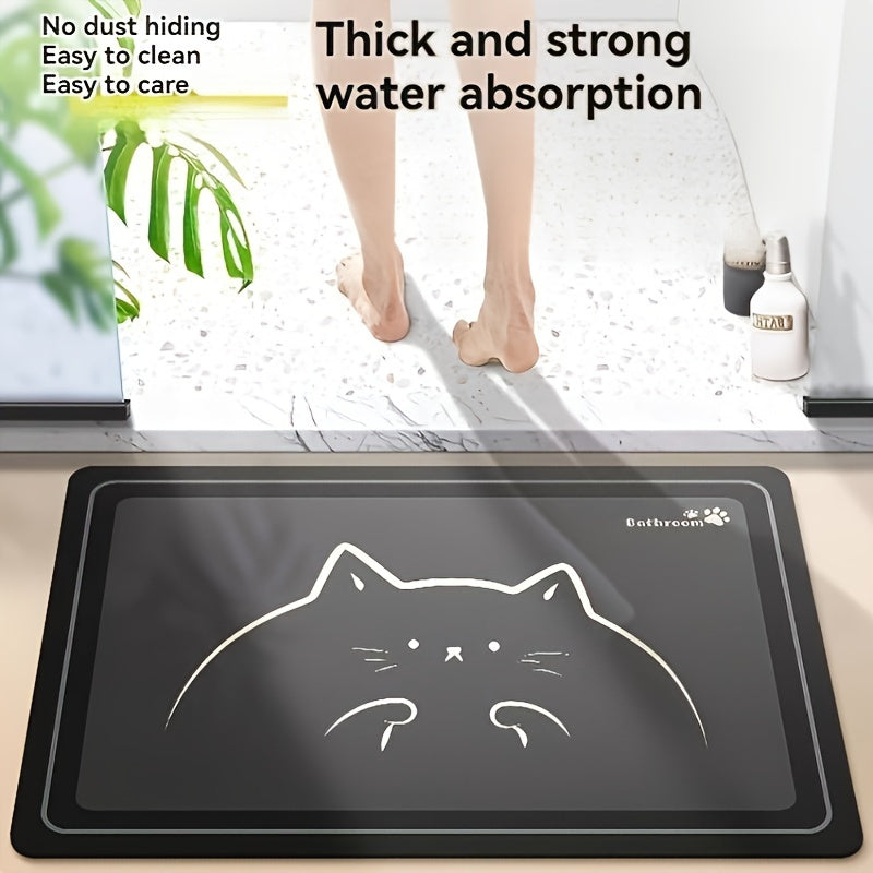 Soft Absorbent Cat Bath Mat Non-Slip Fast Drying Machine Washable Polyester