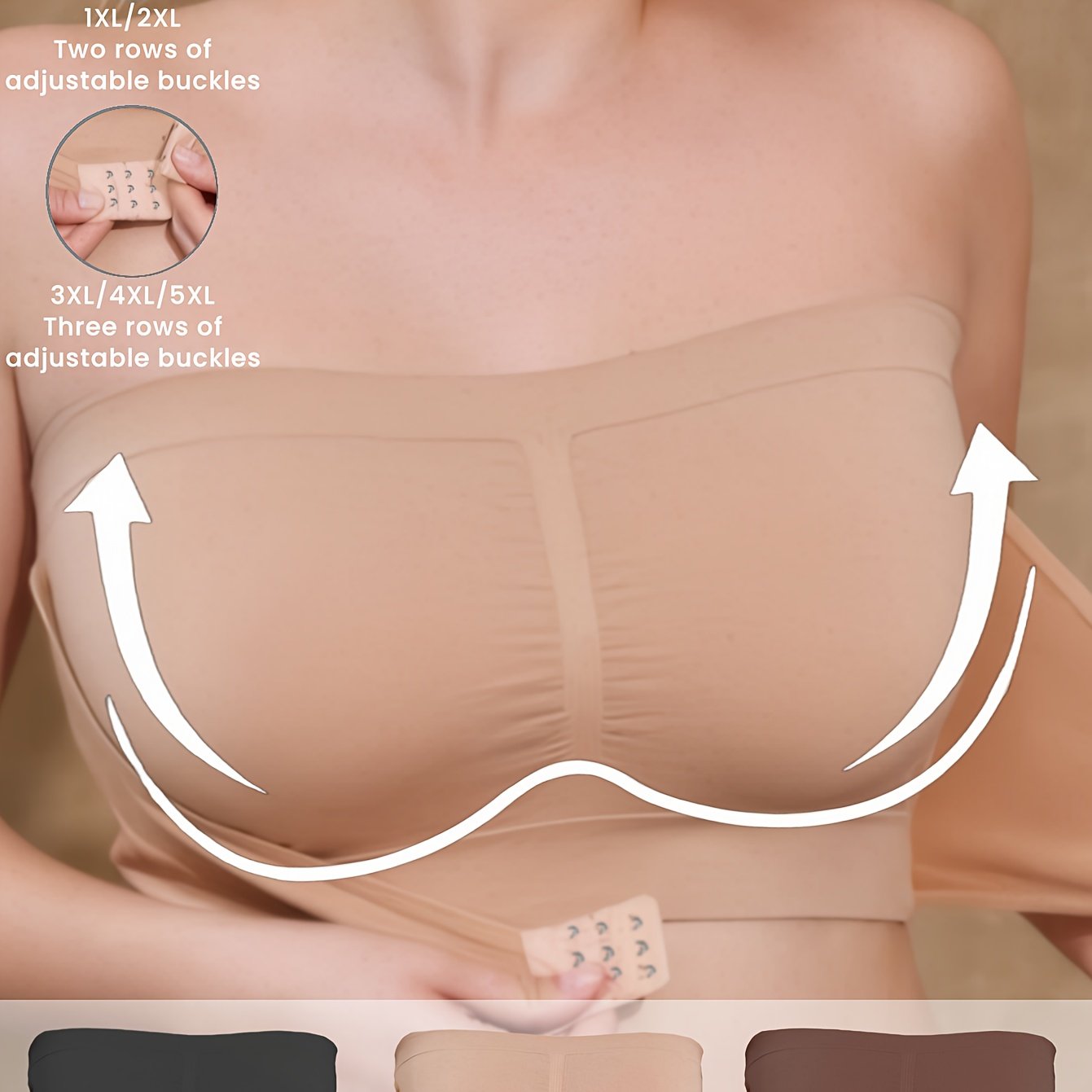 Plus Size Adjustable Strapless Sports Bra Set Breathable for Running Yoga