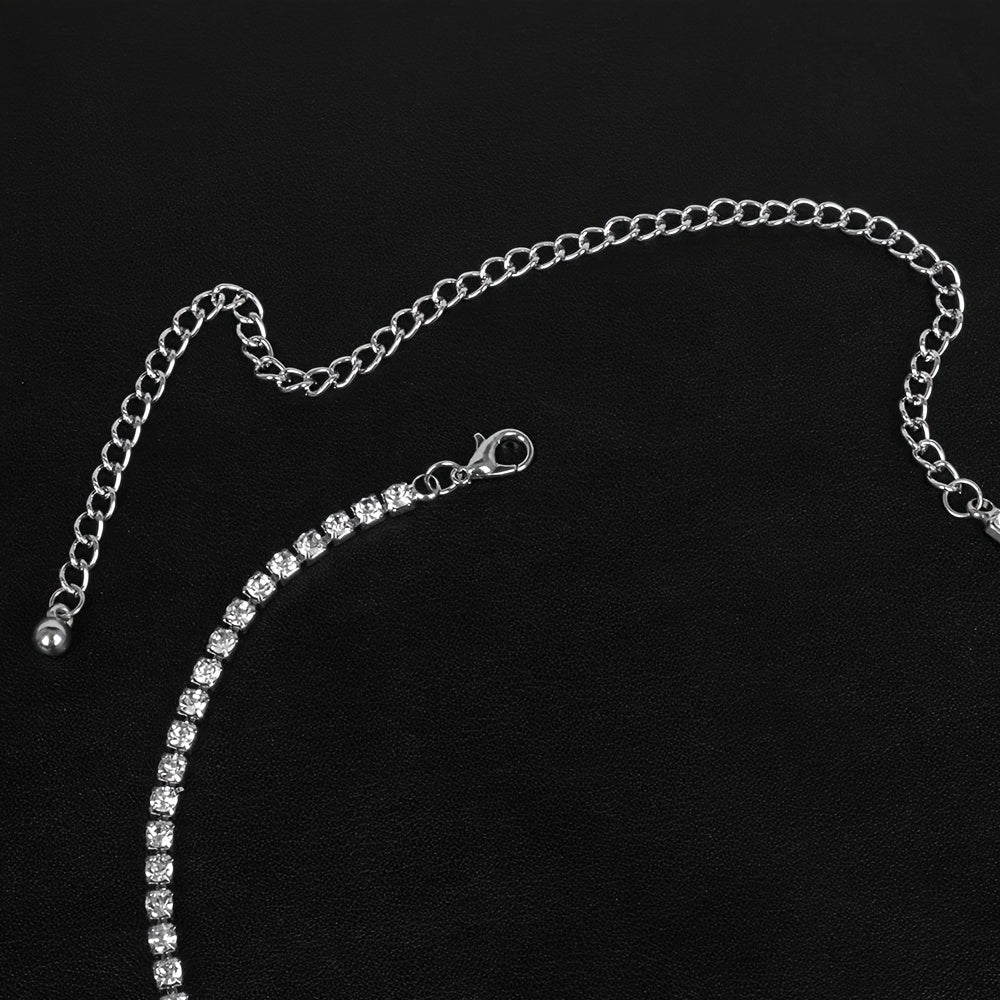 Alloy Body Chain Rhinestone Accents for Parties and Festivals Versatile Neck and Waist Jewelry