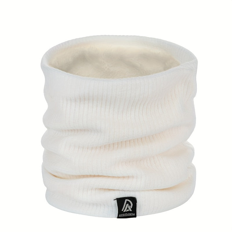 Ayollar uchun kuz qish issiq to'qilgan bo'yinbog' fleece bilan qoplangan cheksiz sharf bir xil rang