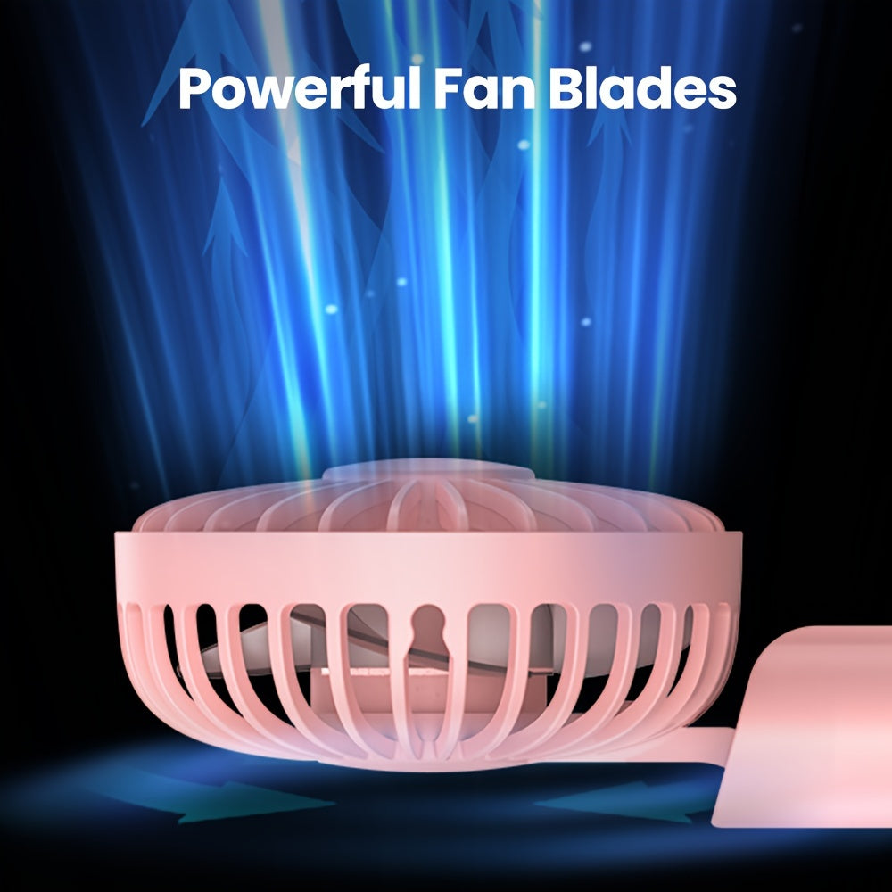 Portable Handheld Fan with 5000mAh Battery Up to 24 Hours Rechargeable Foldable Quiet Brushless Motor