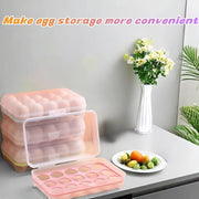 2 Pack Large Capacity Egg Storage Trays Plastic Refrigerator Organizer Green and Yellow