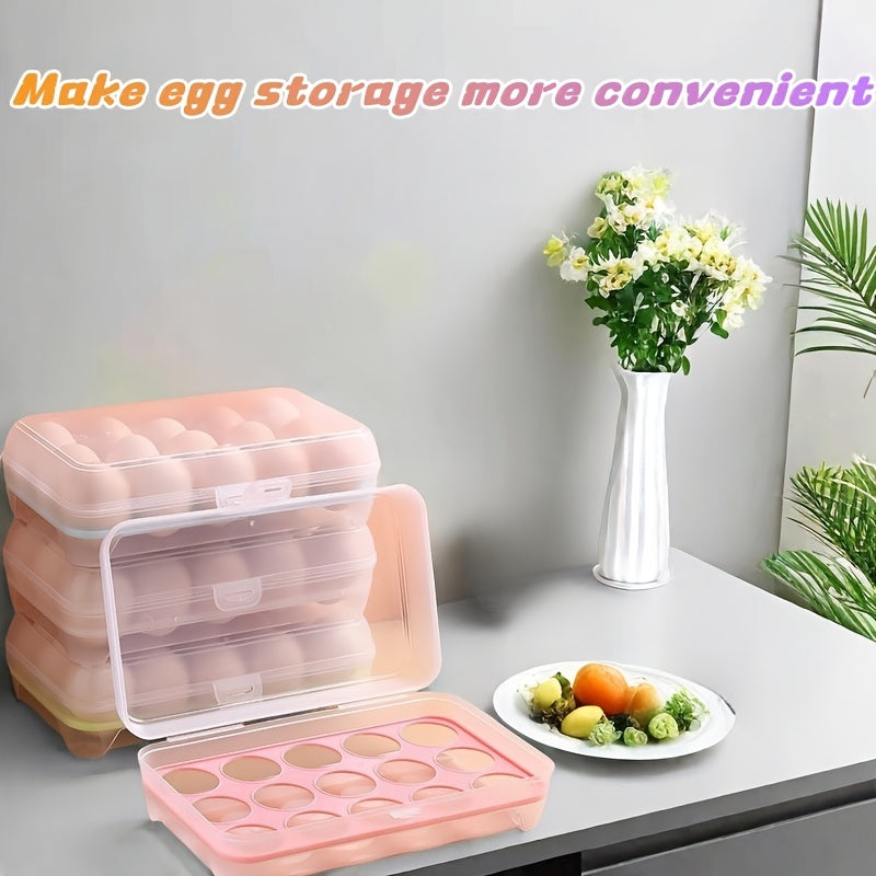 2 Pack Large Capacity Egg Storage Trays Plastic Refrigerator Organizer Green and Yellow
