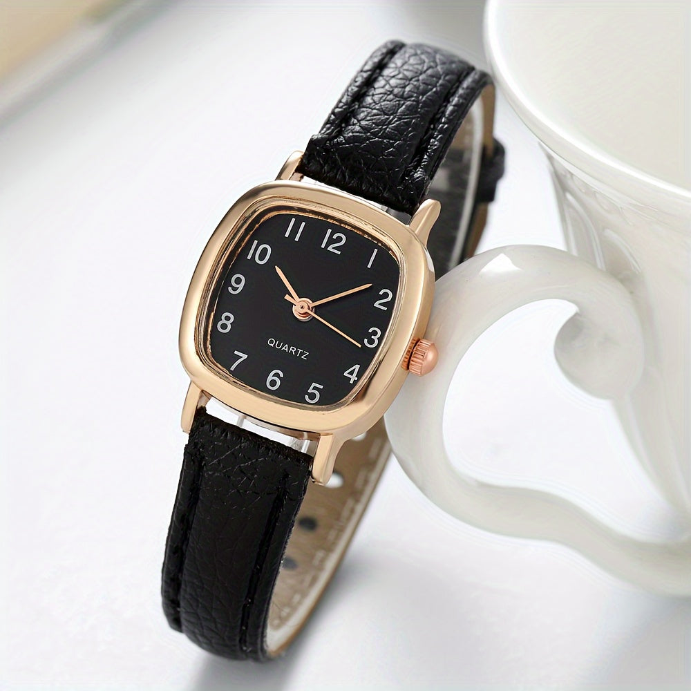 Women's Quartz Watch with PU Leather Strap and Zinc Alloy Case