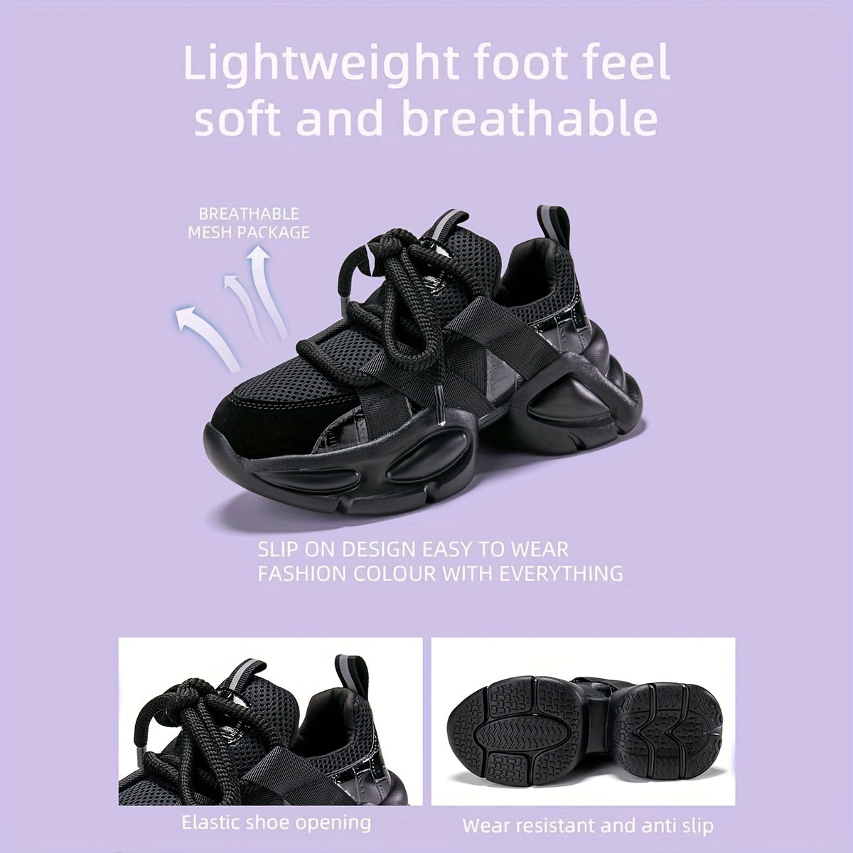 Havo o'tkazadigan tarmoqli kengaytirilgan sport poyabzali erkaklar va ayollar uchun, sirpanmaydigan, shokni yutuvchi sport poyabzali