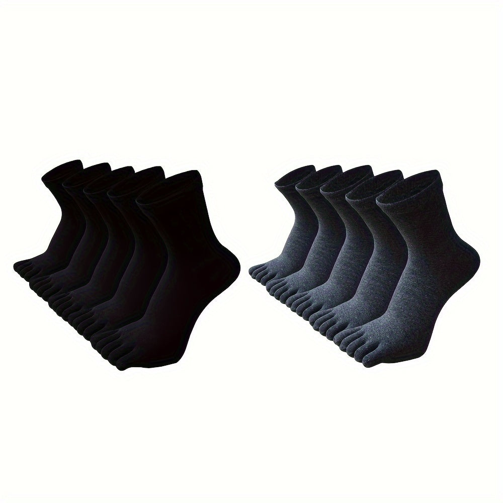 Мужские хлопковые носки-кастоманы 5 пар дышащие, устойчивые к запаху, однотонные цвета