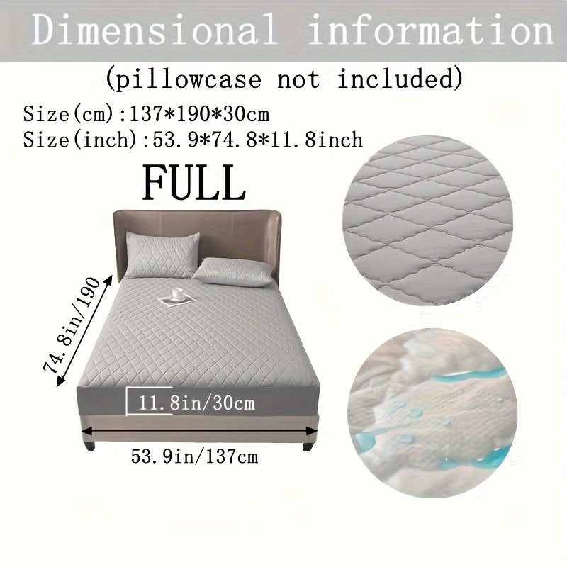 Waterproof Fitted Sheet with Geometric Embossed Pattern Deep Pocket Bed Sheet for Bedroom and Guest Room
