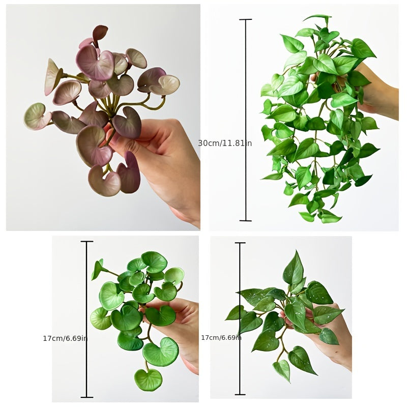 Artificial Green Plant with Copper Coin Grass and Ivy for Home or Shop Decor