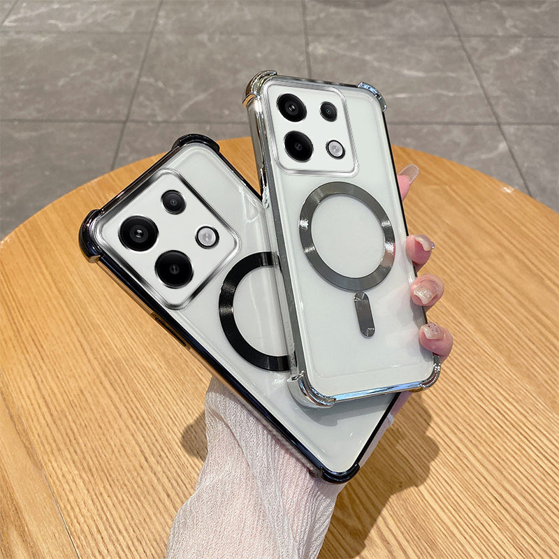 Funda de teléfono con película de lente magnética TPU transparente para Xiaomi Redmi Note 12 13 14 Pro Plus 4G 5G