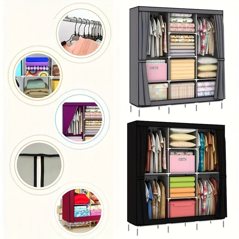 Portable Wardrobe Organizer with Durable Non-Woven Fabric, Sturdy and Easy to Assemble