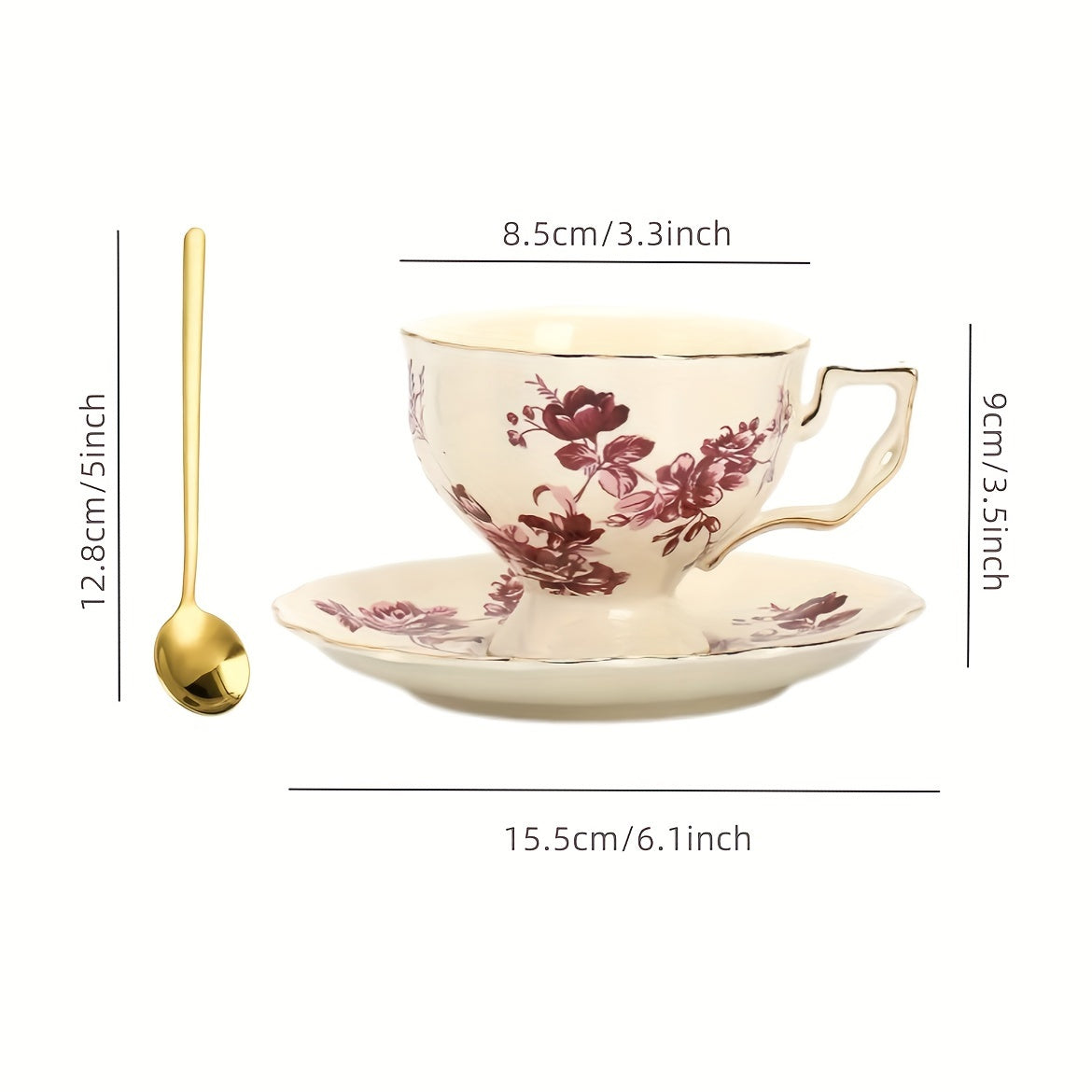 Ceramic Flower Teapot and Cup Set for Tea Coffee Gift