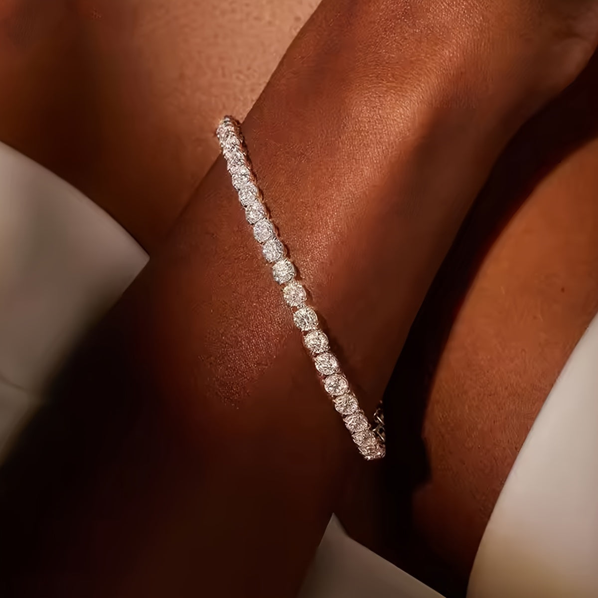 Ayollar uchun 925 kumush qoplangan Moissanite tennis taqinchoq, 15.5-18.5ct, yubiley sovgʻasi