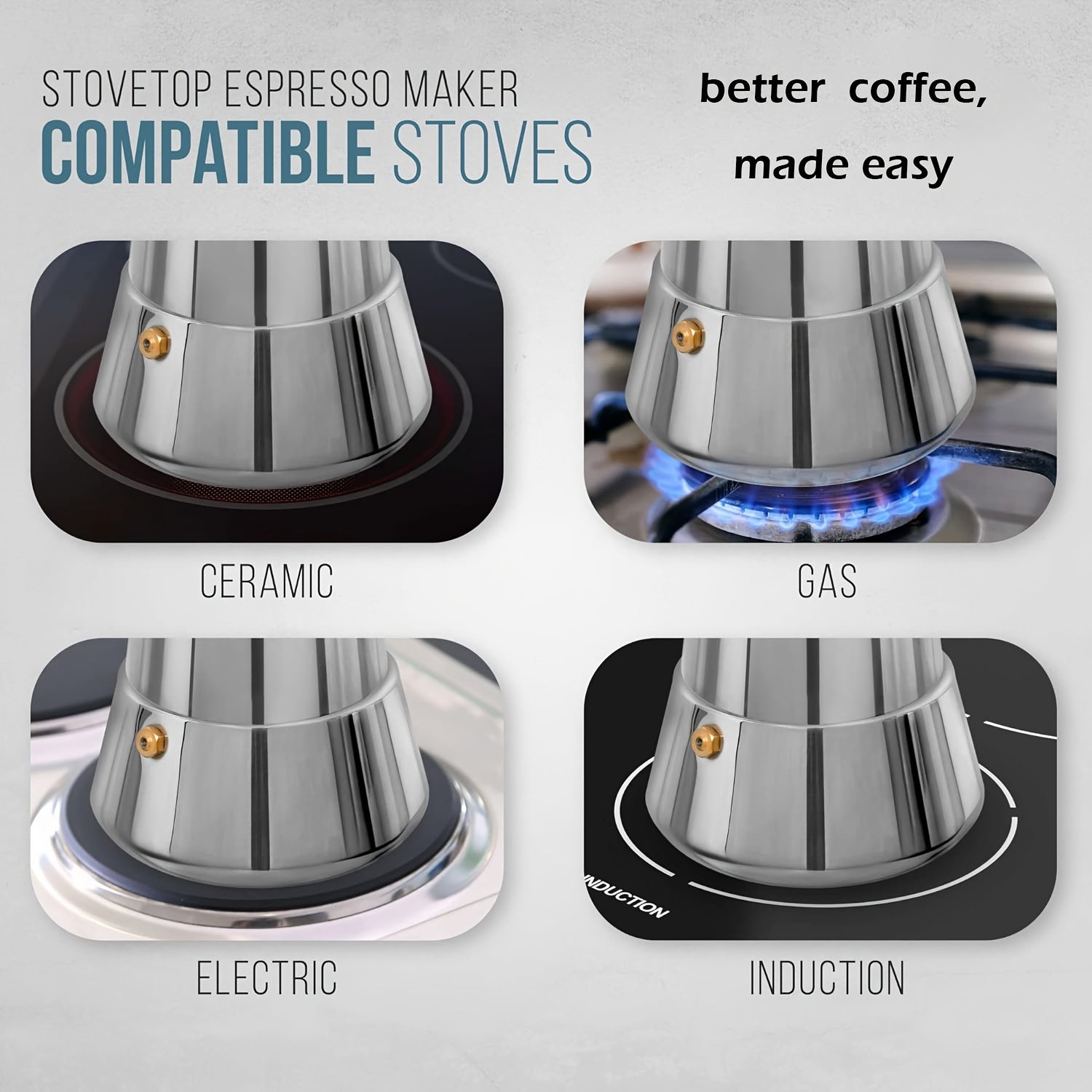 Stainless Steel Mocha Coffee Pot 100ml Dual-Barrel Espresso Cappuccino Latte