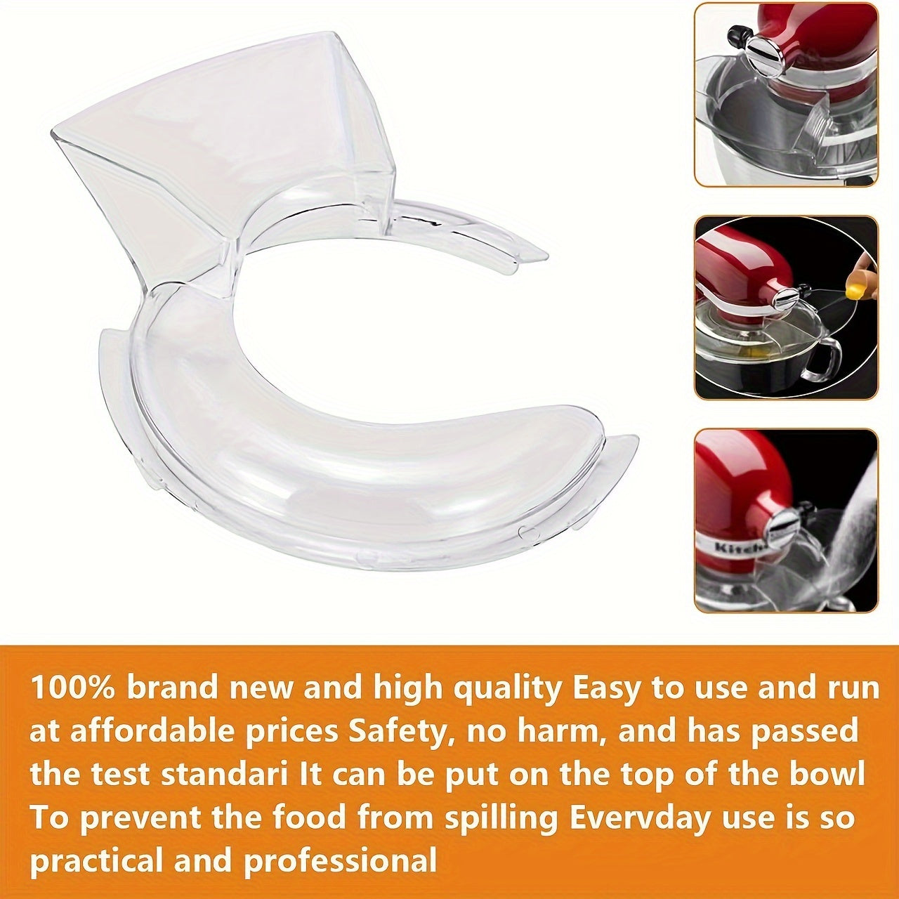 Tilt-Head Stand Mixer Safety Guard Stainless Steel Bowl Cover for 4.5 and 5 Quart Mixers