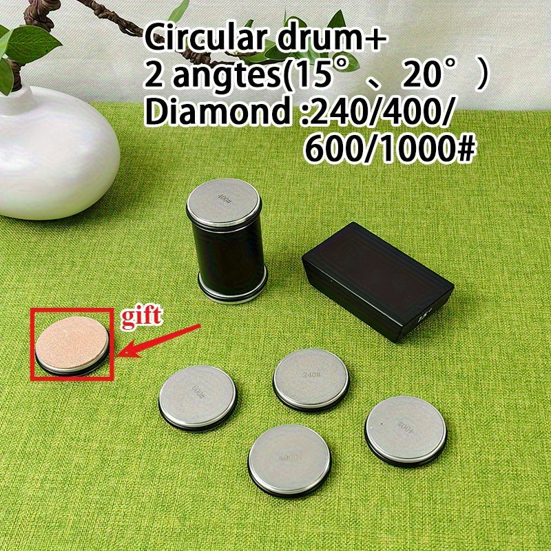 Комплект точильных роликов с двумя точками для заточки роликов с прямым краем, для кемпинга на открытом воздухе, промышленный алмазный нож