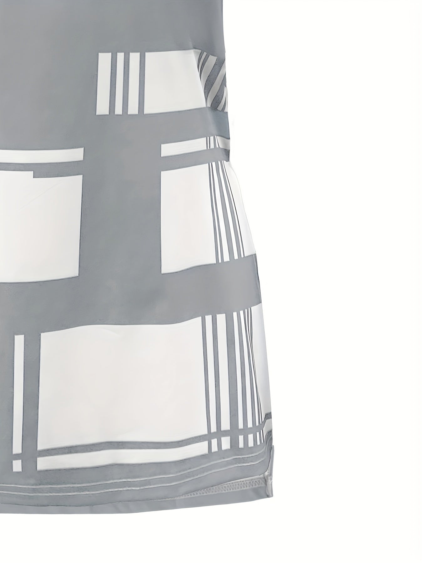 Women's Summer Purple Plaid Short Sleeve T-Shirt with Zipper and Side Slit