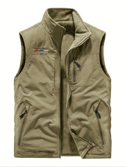 Men's Reversible Nylon Vest with Embroidered Letters Casual Outdoor Travel Work