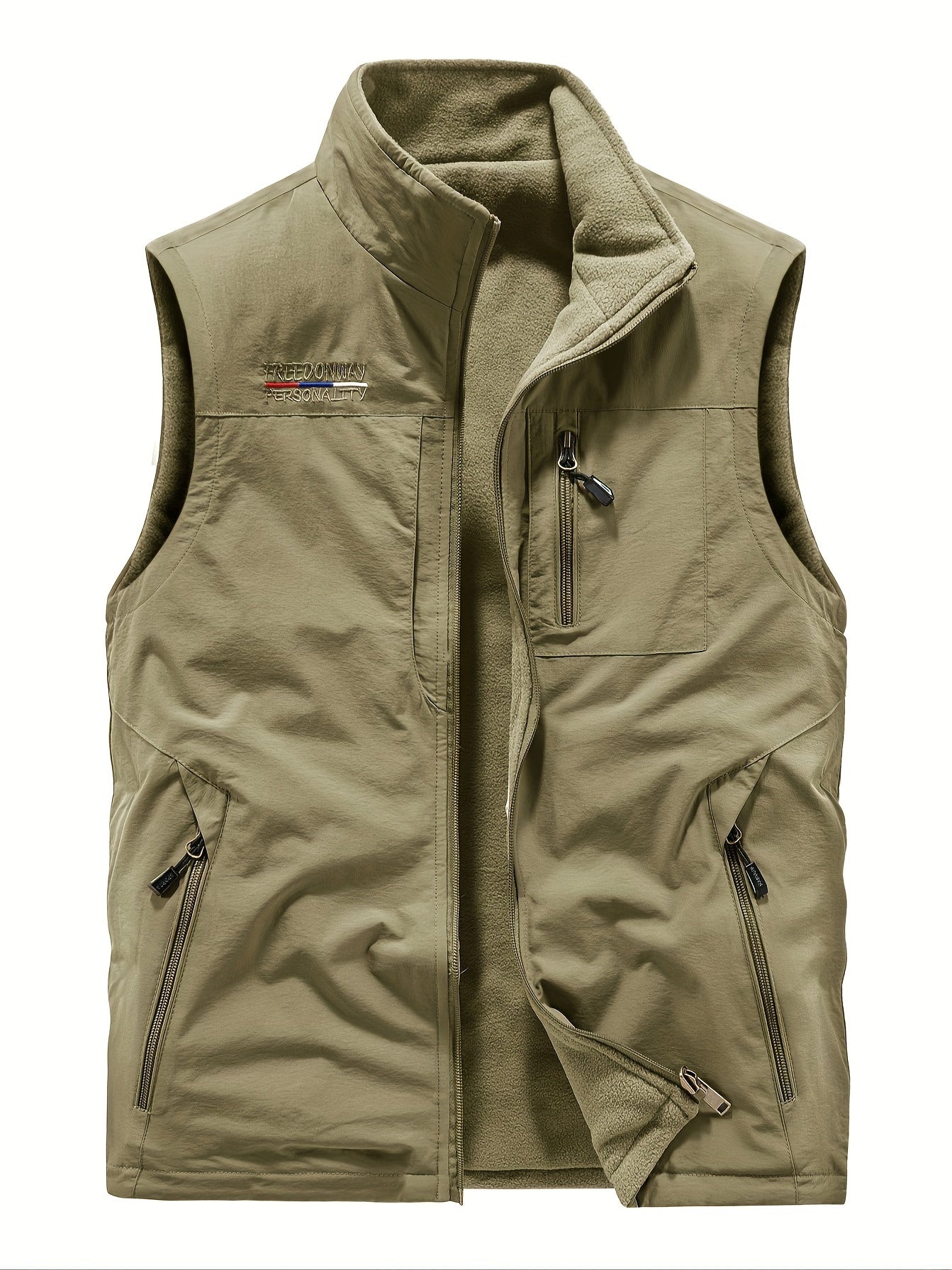Men's Reversible Nylon Vest with Embroidered Letters Casual Outdoor Travel Work
