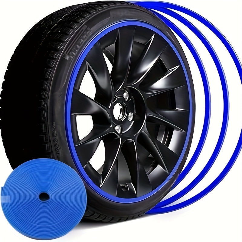 Universal Rubber Wheel Rim Protector Black Red Edge Guard 314.96 Inch