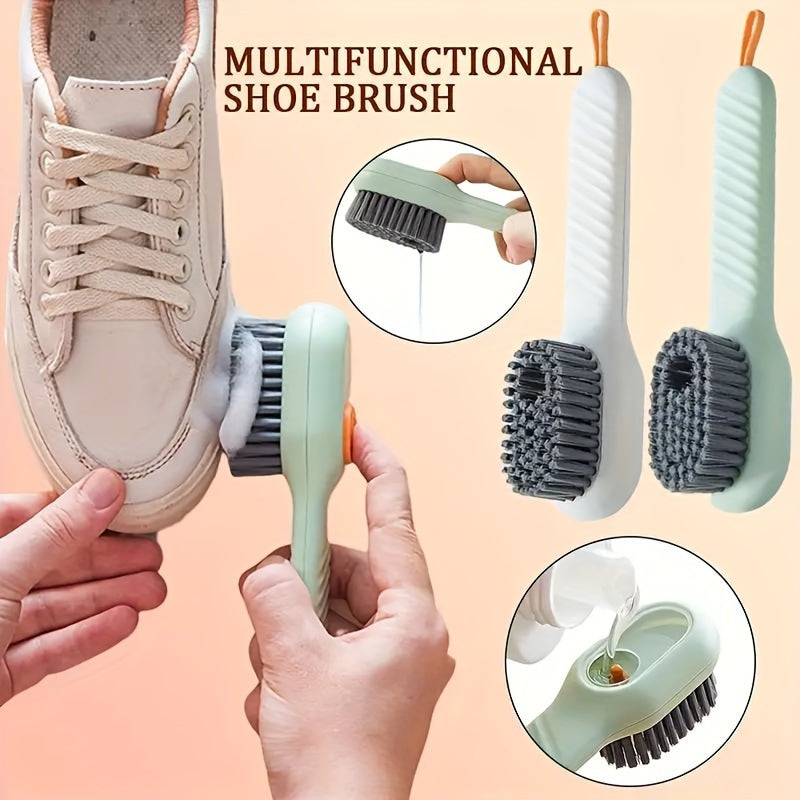 Versatile Shoe Cleaning Brush with Soap Dispenser, Soft Bristles, Multi-Use